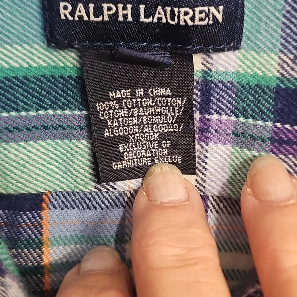 Ralph Lauren Girl's Multicolor Plaid Flannel Cotton Dress